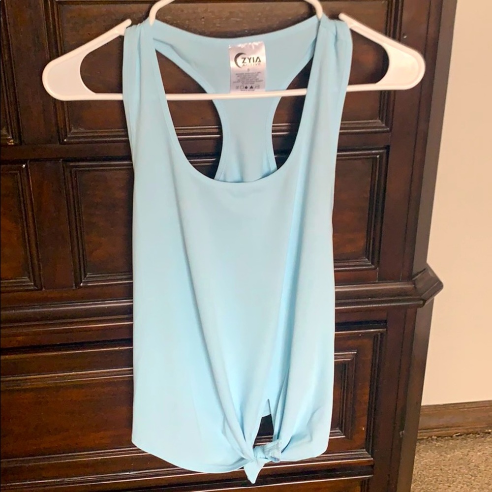 Zyia Active Knot Just A Cute Tank in sky blue